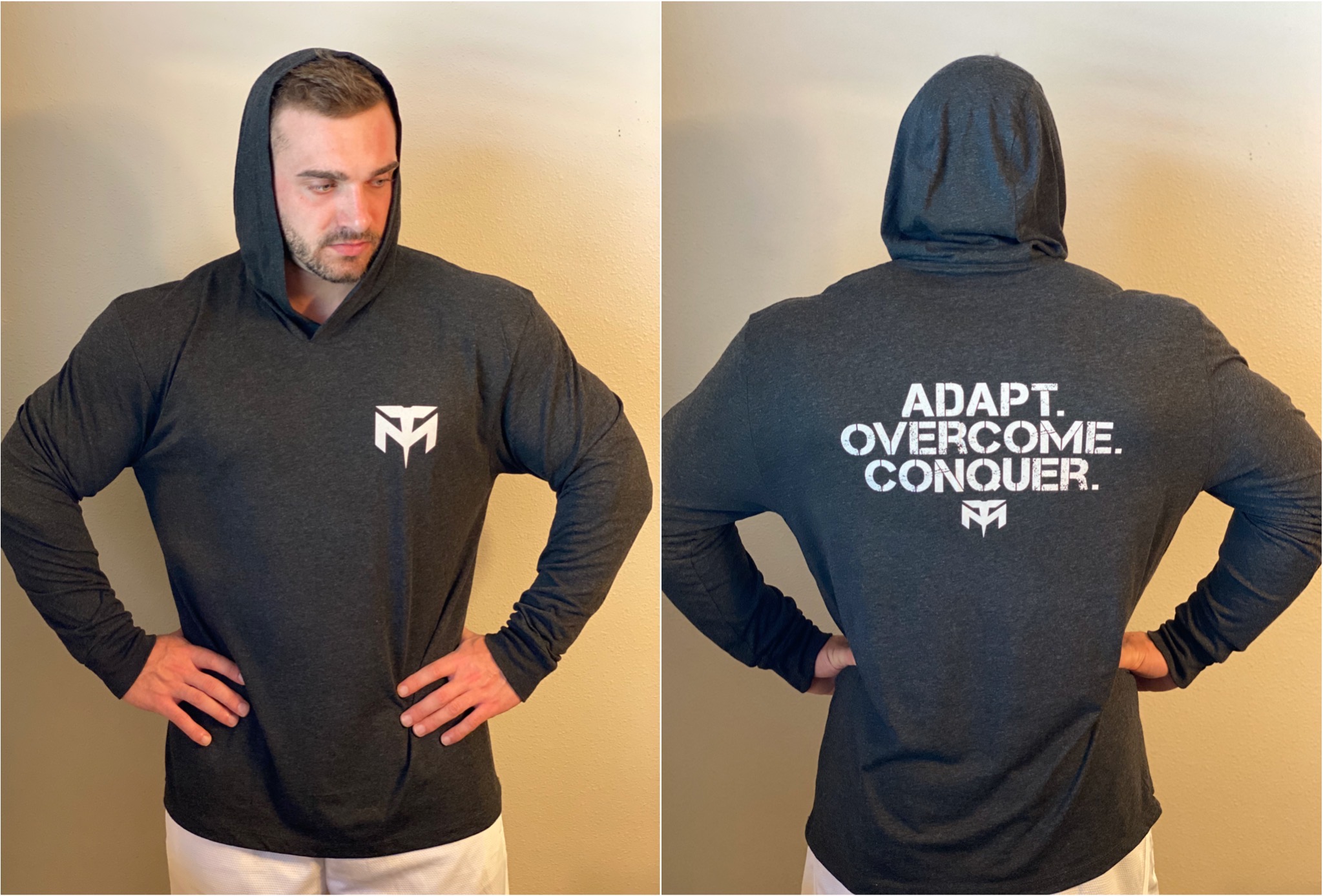 Black Vintage Adapt. Overcome. Conquer. Hoodie | Official Website Of ...